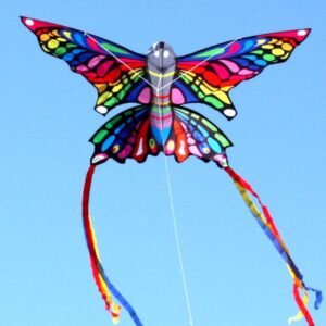 childrens rainbow butterfly kite stock image