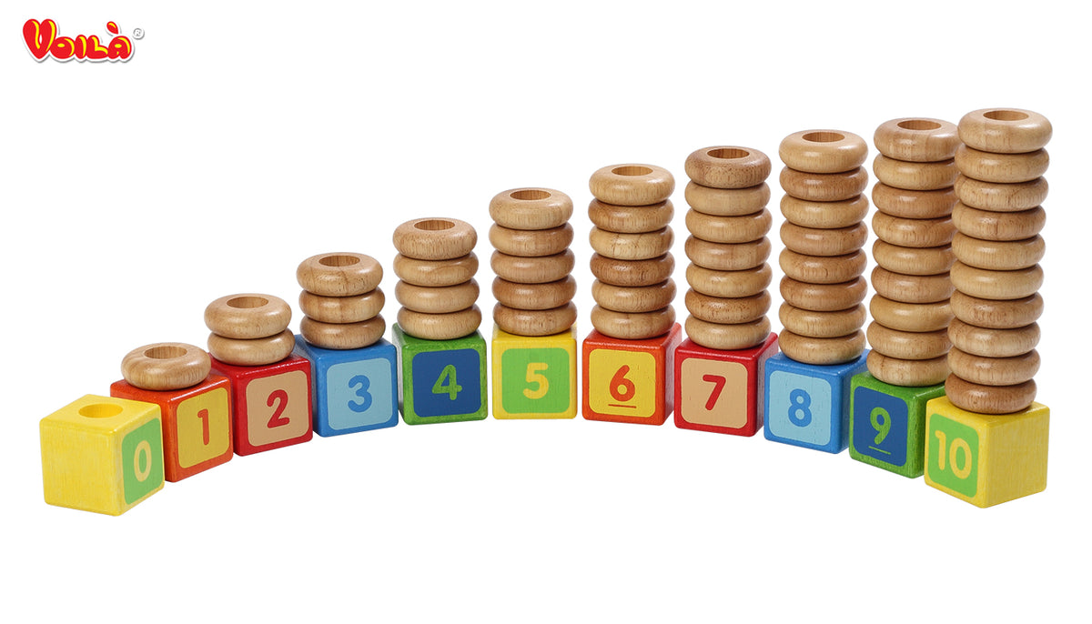 Stacking Numbers Wooden Mathematical Activity Set Earth Toys