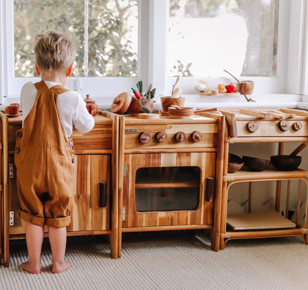 Wooden Play Kitchen Range at Earth Toys!
