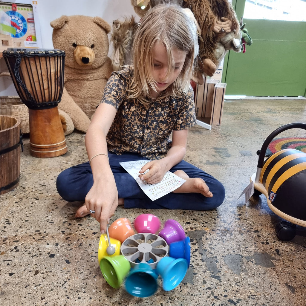 Rainbow Musical Spinning Bells - Earth Toys