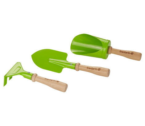 3pc Metal Garden Hand Tools Set for Kids - Earth Toys