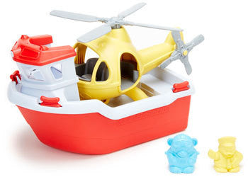 Green Toys - Rescue Boat and Helicopter - Earth Toys - 1