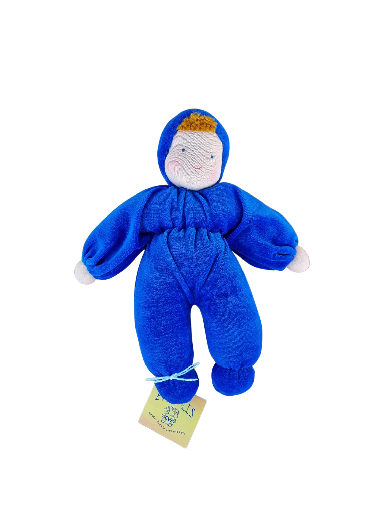 Evi Cuddle Baby Handmade Doll Dark Blue Earth Toys