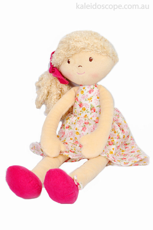 Rosemary with Beige Hair and Flower Print Dress - Earth Toys - 1