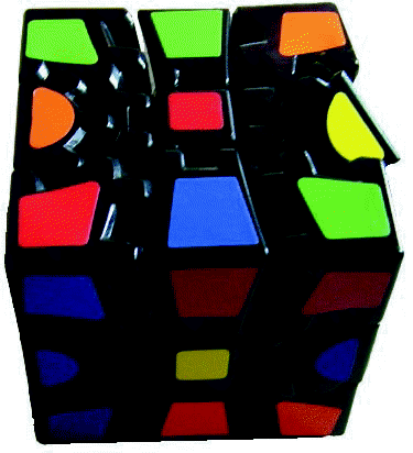 Gears Cube 3x3 (A1) One side with gears - Earth Toys - 1