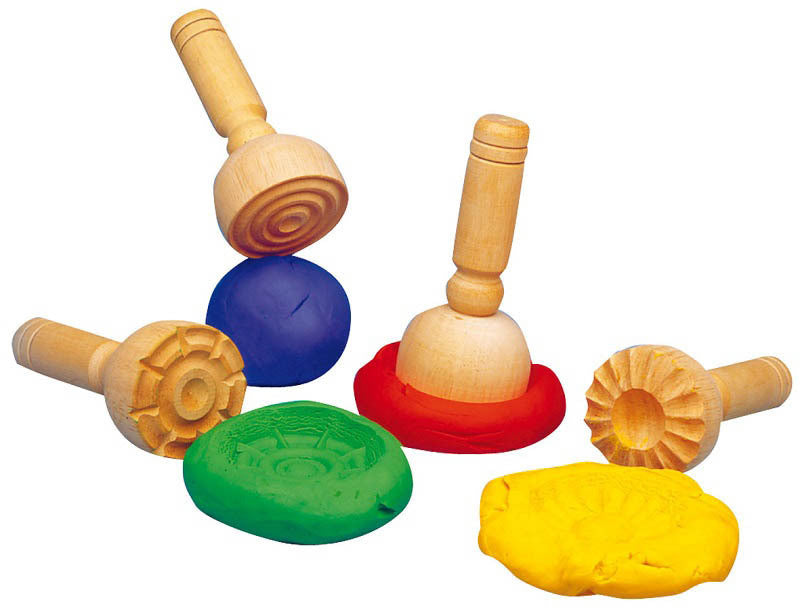 Wooden Dough Stampers Set of 4 - Earth Toys - 1