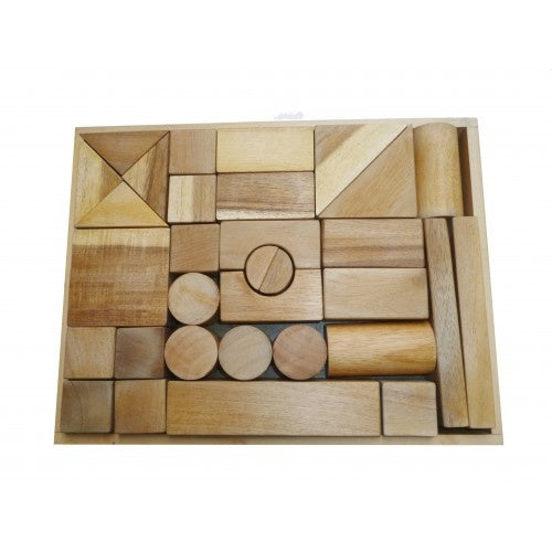 Natural Wooden Block Set 34pc - Earth Toys