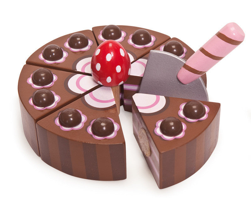 Wooden Chocolate Play Cake - Earth Toys