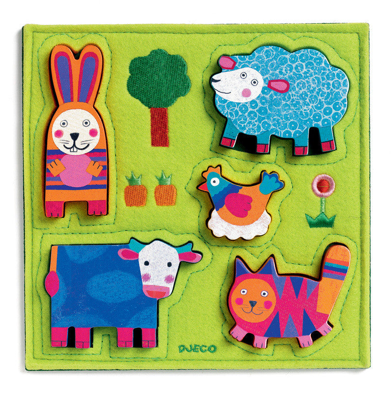 Wooden & Felt Puzzle Farm - Earth Toys - 1