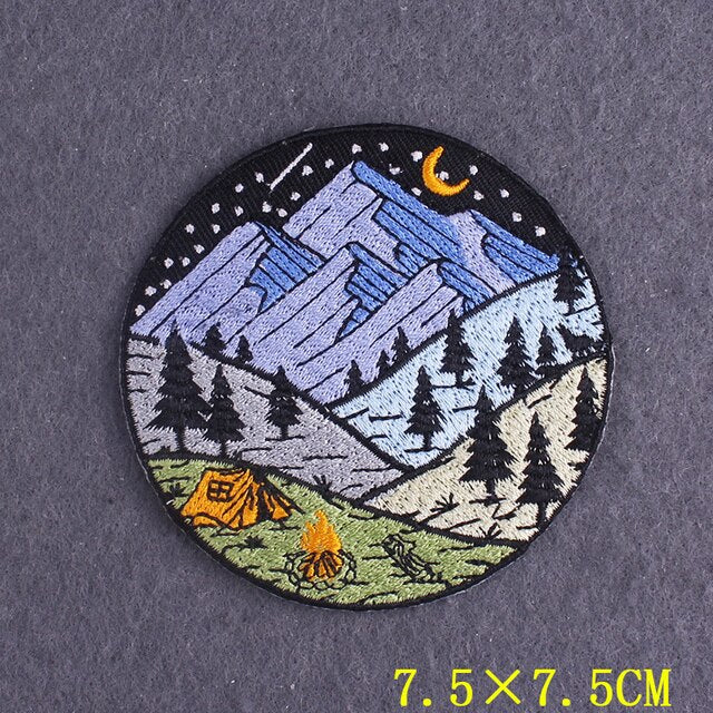 DIY Adventure Badges Surfing Camping Patch Iron On Patches On Clothes  Wilderness Embroidered Patches For Clothing