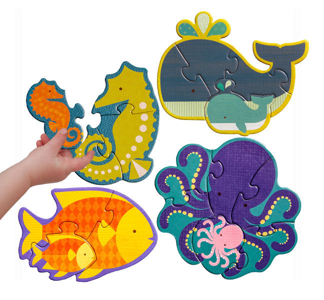 Petit Collage - Beginner Puzzle - Ocean Babies - Earth Toys - 2