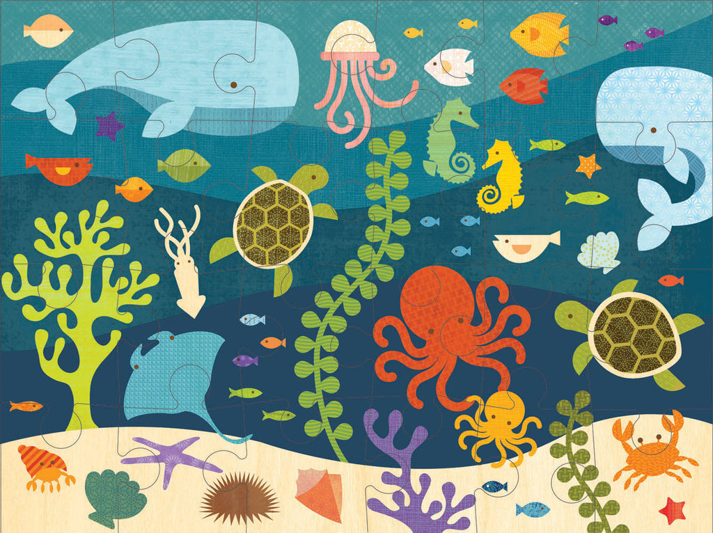 Petit Collage - Floor Puzzle - Ocean Life - Earth Toys - 2