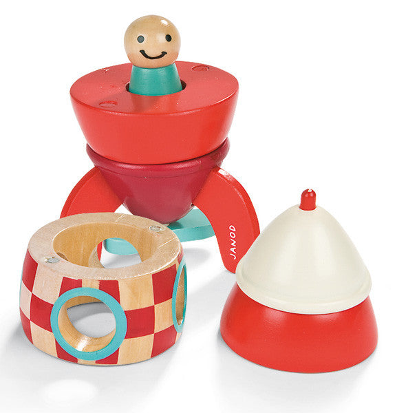 Janod - Magnetic Rocket Ship - Earth Toys - 2