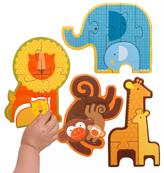 Petit Collage - Beginner Puzzle - Safari Babies - Earth Toys - 2
