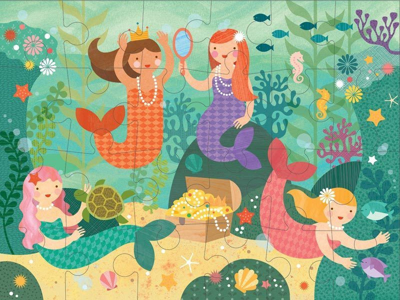 Petit Collage - Floor Puzzle - Mermaid Friends - Earth Toys - 2