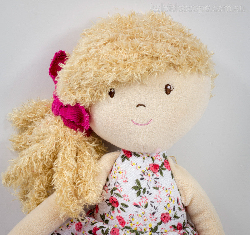 Rosemary with Beige Hair and Flower Print Dress - Earth Toys - 2