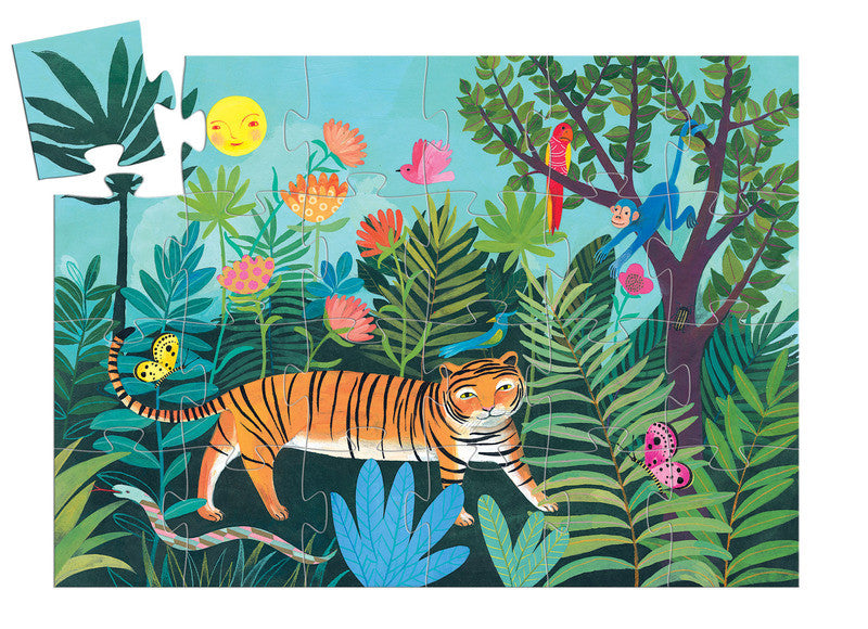 The Tiger's Walk - 24pc Silhouette Puzzle - Earth Toys - 2