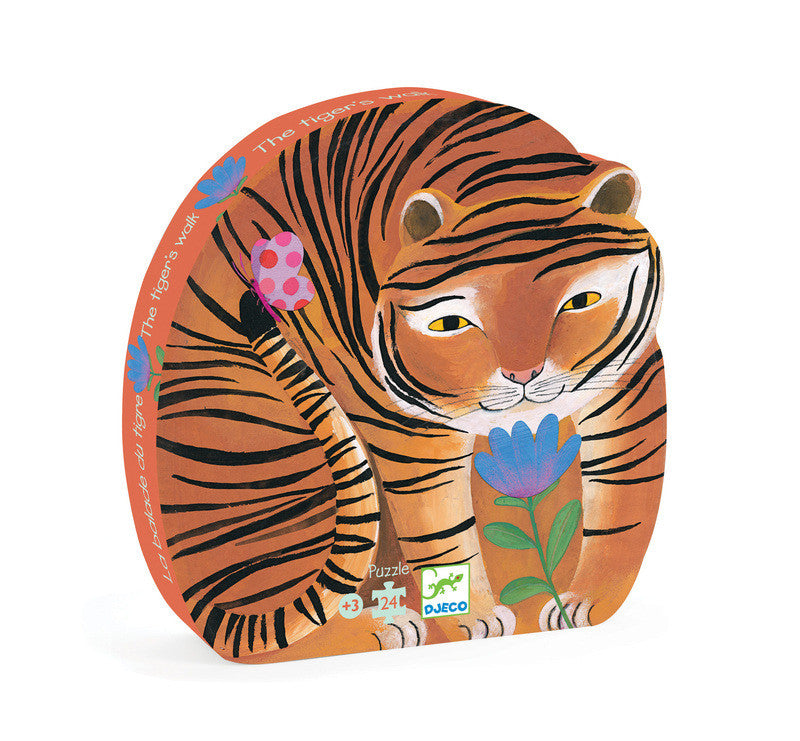 The Tiger's Walk - 24pc Silhouette Puzzle - Earth Toys - 1