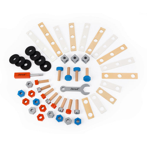 Janod - BricoKids DIY Barrel (100pc) - Earth Toys