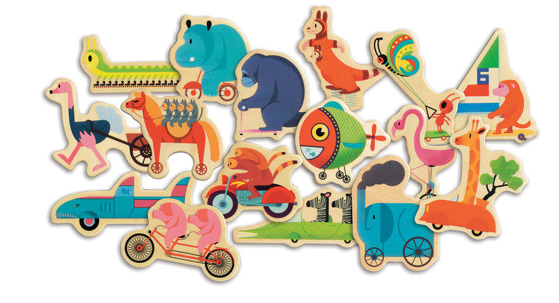 Djeco Magnetic Vroom Bazaar - Earth Toys - 1