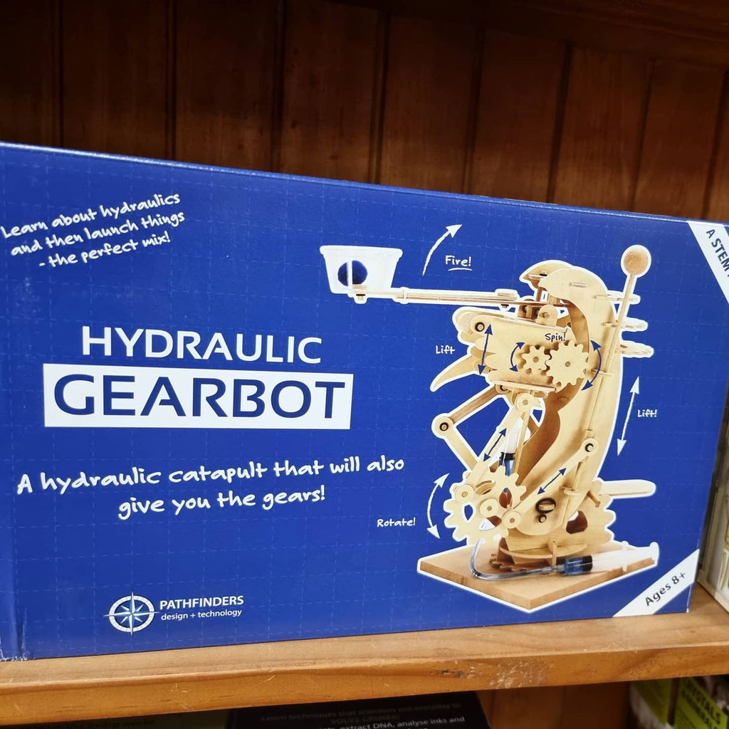 hydraulic gearbot box on shelf at earth toys cairns