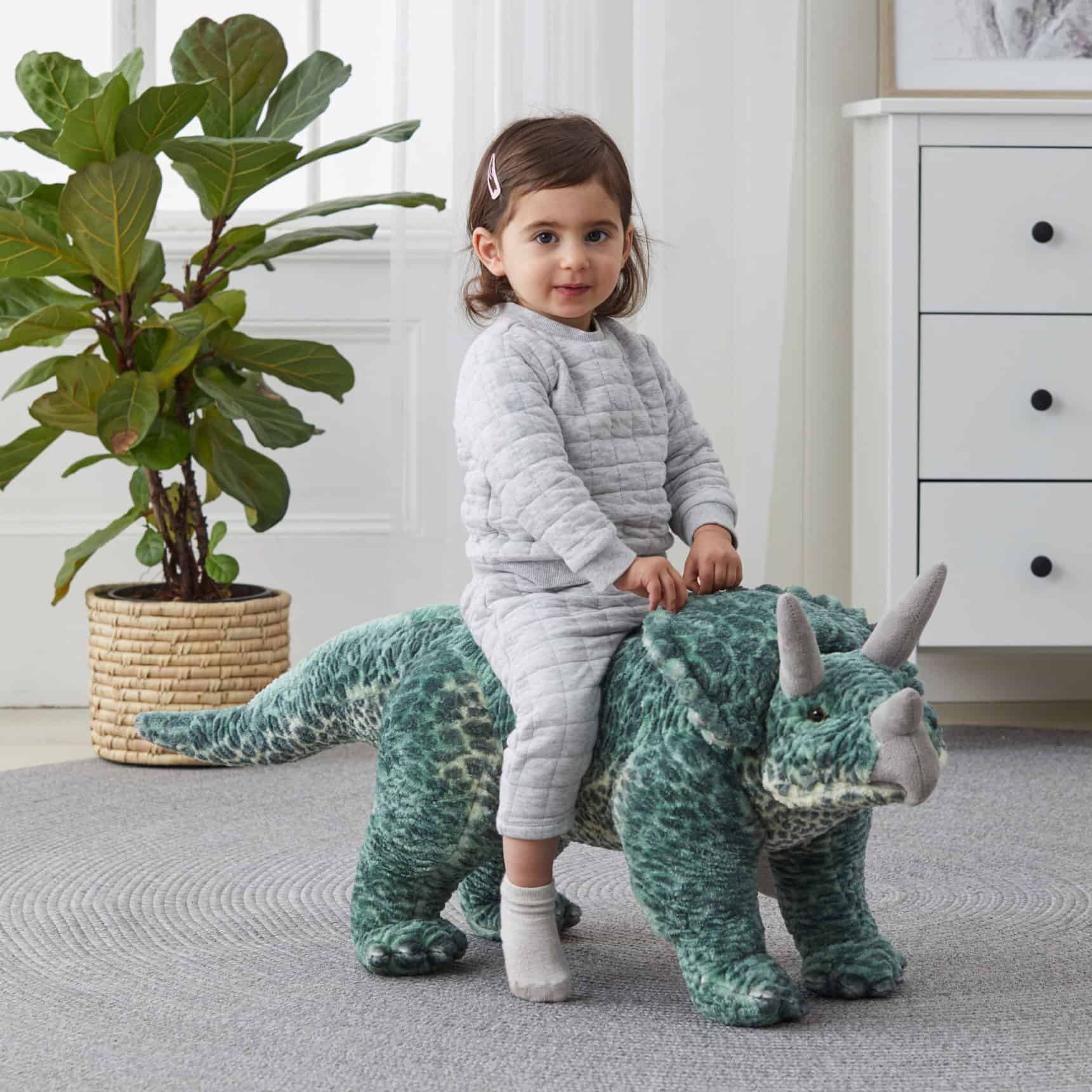 Triceratops plush ride on sale