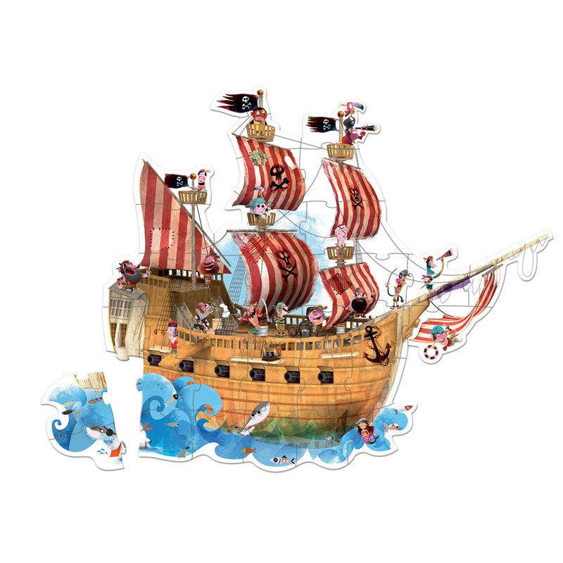 Janod Pirate Ship Floor Puzzle - Earth Toys - 2