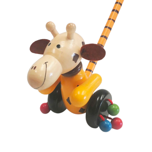 Wooden Push a Long Giraffe Toddler Toy Earth Toys