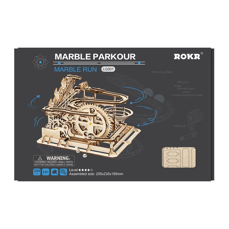 rork marble parkour wooden marble run box 