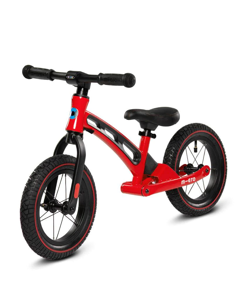 micro balance bike for toddlers red profile view