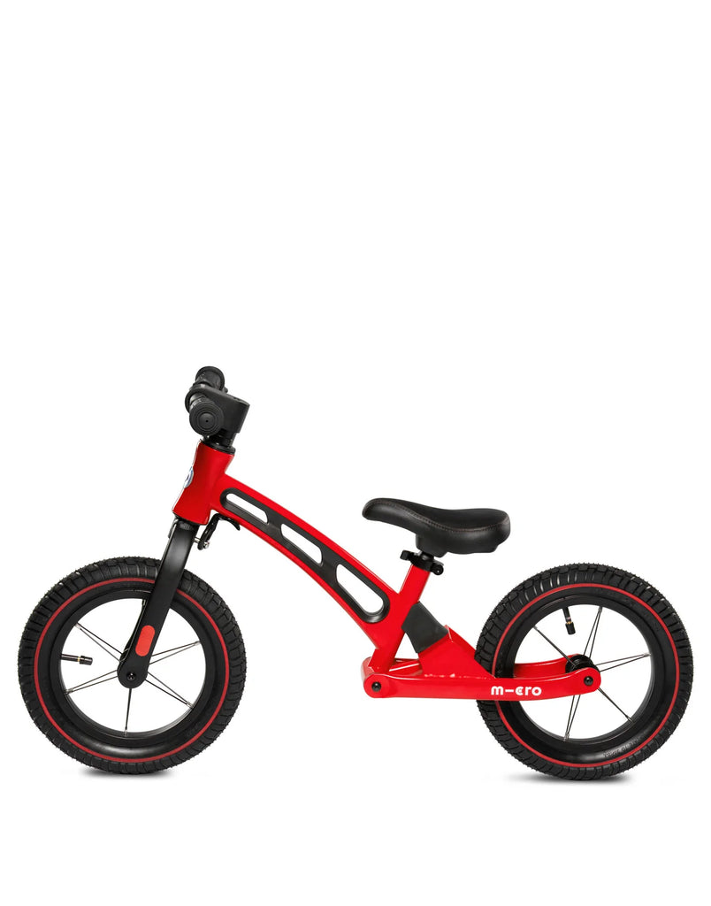 micro balance bike for toddlers red side view